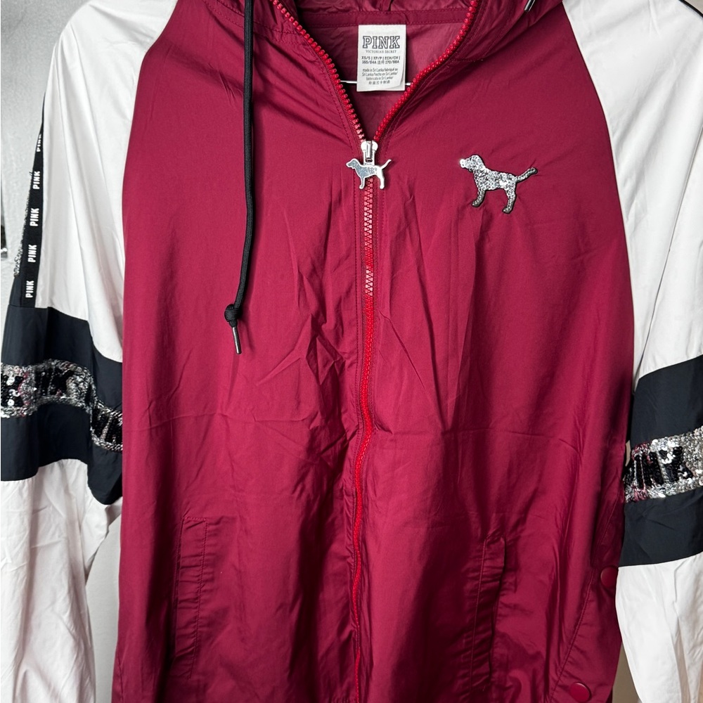 PINK Victoria's Secret Red and White Utility Jacket